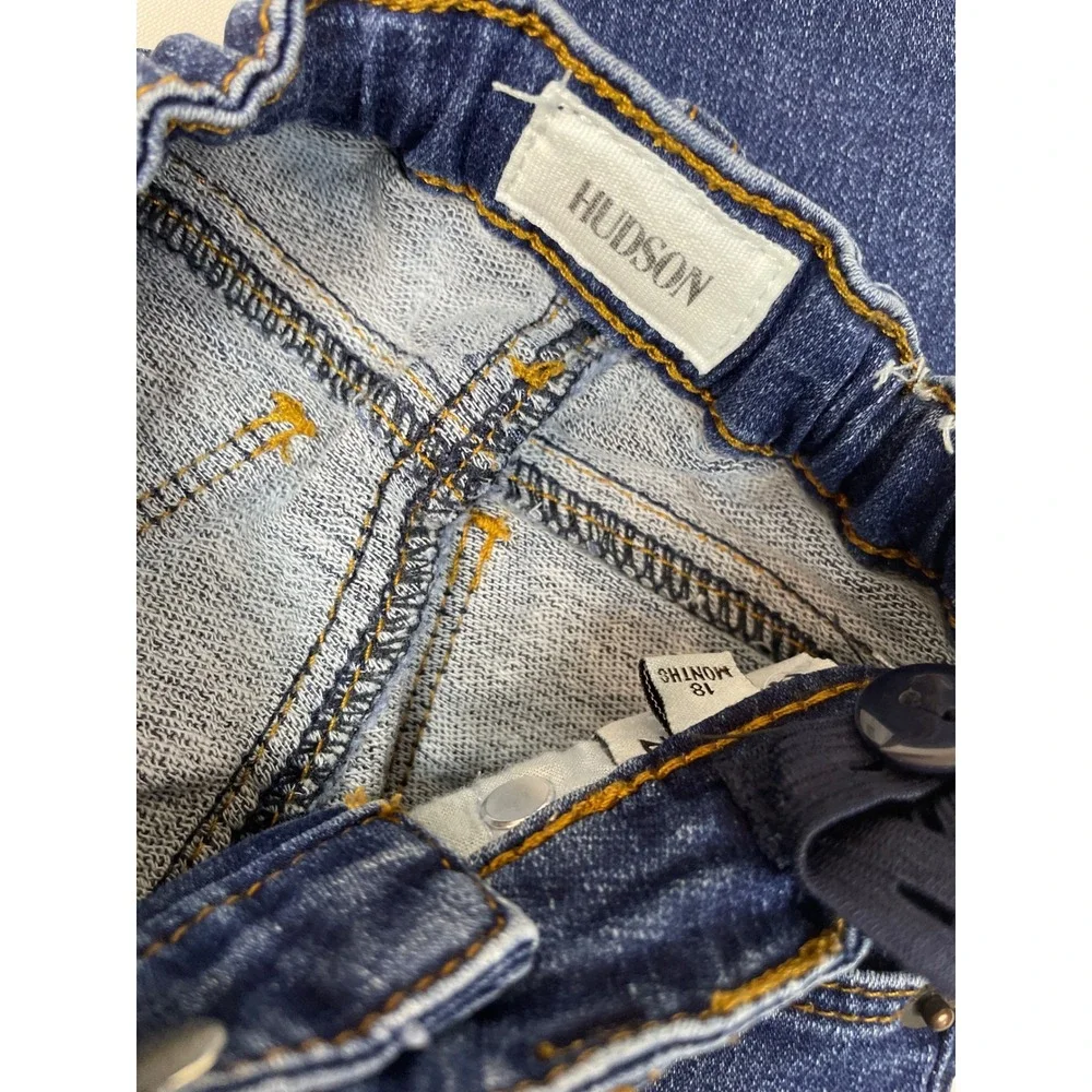Hudson Kids Jeans Blue Distressed Raw Hem Adjustable Waist Size 18‎ Months